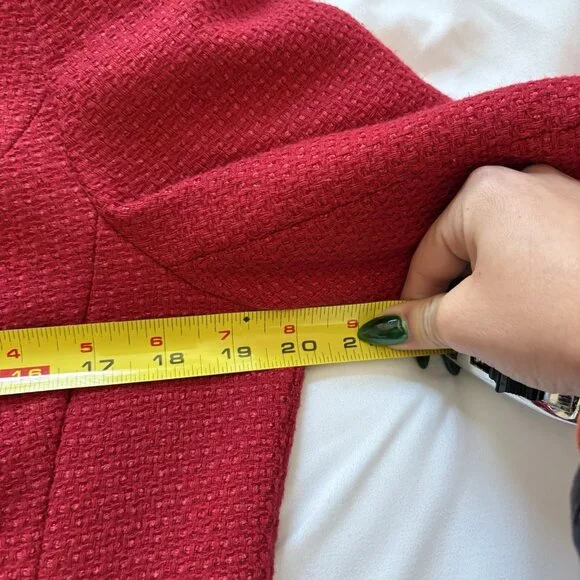 Womens Blazer Size Small Red Wool Blend Lined Officechic Corpcore City Workwear - Picture 5 of 9
